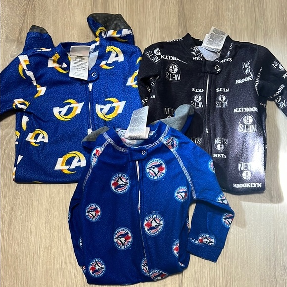 2/$20 Blue and Black Sports Team Baby Onesies - Picture 1 of 1
